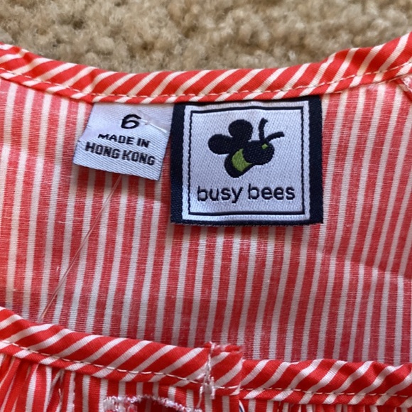 Striped Red ruffle top size 6 - Picture 4 of 4